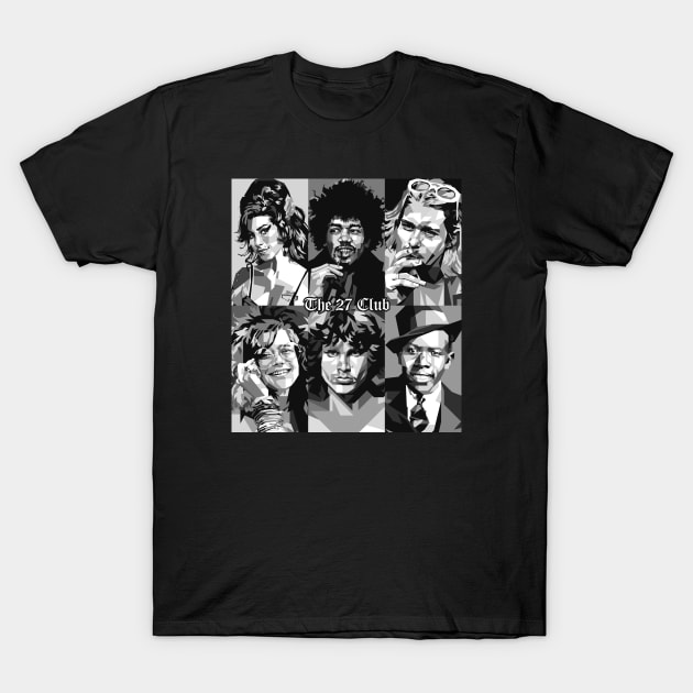 the 27 club (Grayscale) T-Shirt by RJWLTG